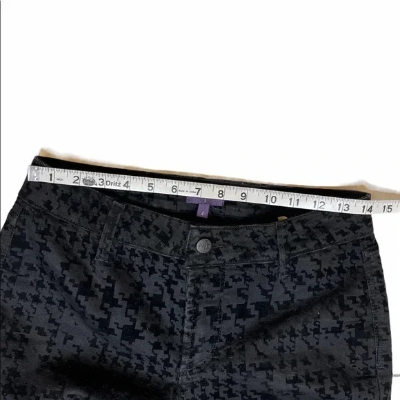 NYDJ Black Houndstooth Velvet Twill Pants - Picture 10 of 12